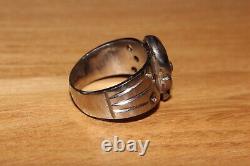 Wwii Ww2 Original German Army Legion Volunteer Veteran Chrome Plated Skull Ring