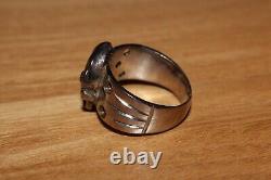 Wwii Ww2 Original German Army Legion Volunteer Veteran Chrome Plated Skull Ring