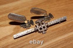 Wwii Ww2 Original German Legion Norwegian Wiking Volunteer Silver Cufflinks Pin